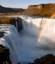  壮丽瀑布与彩虹自然景观504#横屏 	 