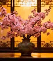  中式室内花瓶插粉色樱花356#横屏 	 