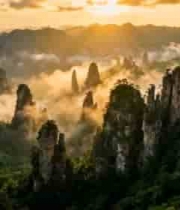  张家界武陵源自然风光1069#横屏 	 