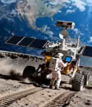  月球表面宇航员与探测车255#横屏 	 