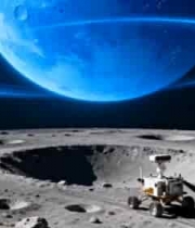  月球表面月球车与地球远景2284#横屏 	 