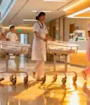  医院护士推车行走素材1072#横屏 	 