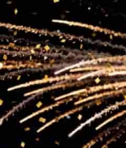  夜空中绽放的金色烟花3016#横屏 	 