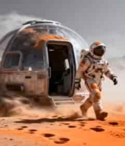  宇航员在火星行走场景3057#横屏 	 