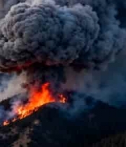  森林火灾浓烟滚滚景象2418#横屏 	 