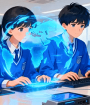 学生在电脑前操作的场景3067#横屏 