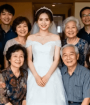 新娘与亲友合影素材1252#横屏 