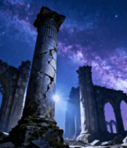 星空下的古迹废墟景象5242#横屏 