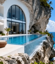 悬崖边海景别墅与游泳池868#横屏 