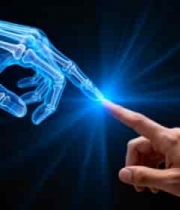  人手与虚拟骨骼手交互画面2184#横屏 	 