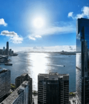 香港城市高楼及海港全景3492#横屏 