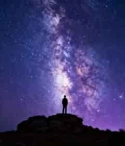  人于星空下岩石上的剪影画面1552#横屏 	 - 