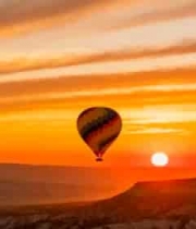  日出时空中的热气球2262#横屏 	 