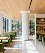 现代室内休闲区桌椅场景5001#横屏 