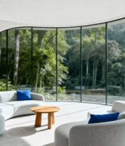 现代室内弧形落地窗景观2498#横屏 