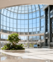 现代写字楼大厅玻璃穹顶景观2545#横屏 