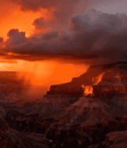 峡谷日落自然风光1758#横屏 