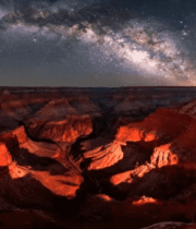 峡谷星空全景素材1415#横屏 