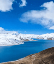 西藏羊卓雍措雪山湖泊风光713#横屏 