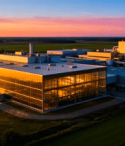 夕阳下的工业工厂全景2863#横屏 