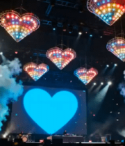 舞台心形灯光烟雾效果场景958#横屏 