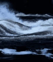 湍急河流中的翻滚浪花4491#横屏 