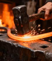 铁匠锻造铁器特写4017#横屏 