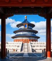 透过红门看天坛祈年殿1173#横屏 