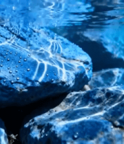 水底蓝色岩石特写4013#横屏 