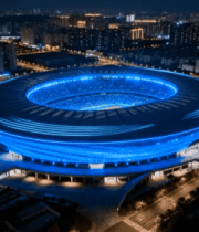 体育场夜景鸟瞰全景380#横屏 