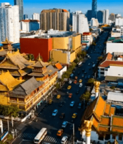 泰国城市建筑与街道俯瞰5392#横屏 