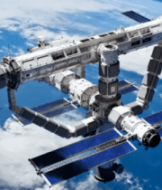 太空空间站绕地球飞行素材2190#横屏 