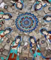  穹顶壁画乐伎图案1037#横屏 	 