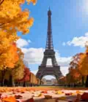  秋天埃菲尔铁塔风景25#横屏 	 