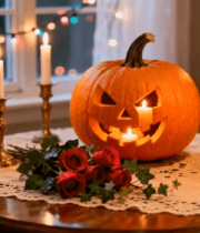 室内万圣节南瓜蜡烛装饰865#横屏 