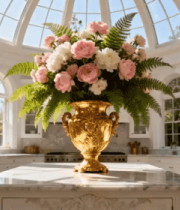 室内厨房金花瓶花卉特写3191#横屏 