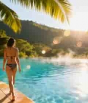  女子在泳池边漫步2416#横屏 	 - 