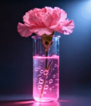 试管中粉色康乃馨特写1398#横屏 