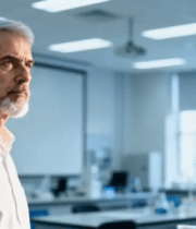 实验室里的白发科研人员1529#横屏 