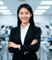 实验室中科研女性双臂交叉站立681#横屏 