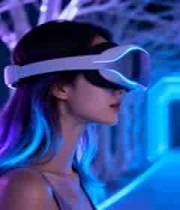  女性体验眼镜科技场景550#横屏 	 