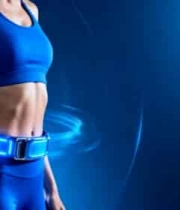  女性佩戴发光健身腰带2523#横屏 	 