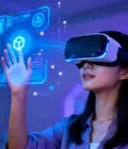  女性体验虚拟现实互动操作357#横屏 	 