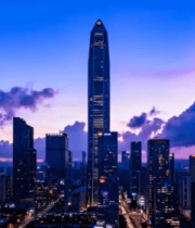 深圳城市高楼黄昏全景2213#横屏 