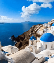 圣托里尼蓝白建筑海景3447#横屏 