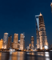 上海陆家嘴夜景高楼全景3641#横屏 