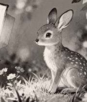 摄影棚中可爱兔子特写3992#横屏 