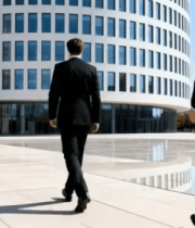 商务人士行走现代建筑前2342#横屏 