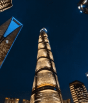 上海陆家嘴摩天大楼夜景2115#横屏 