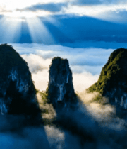 山脉云海阳光穿透景观3524#横屏 